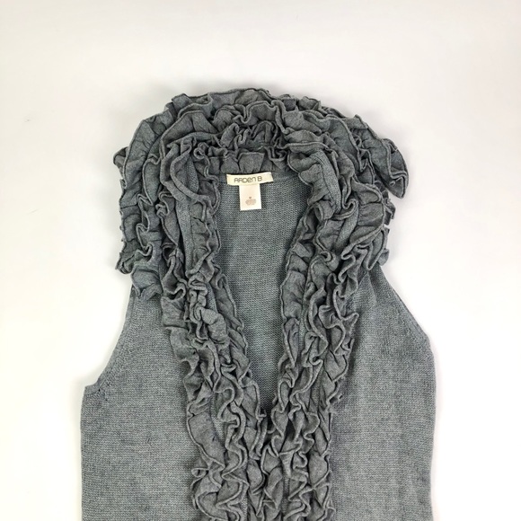 Arden B. Knit Ruffle Long Sweater Vest - Picture 4 of 8